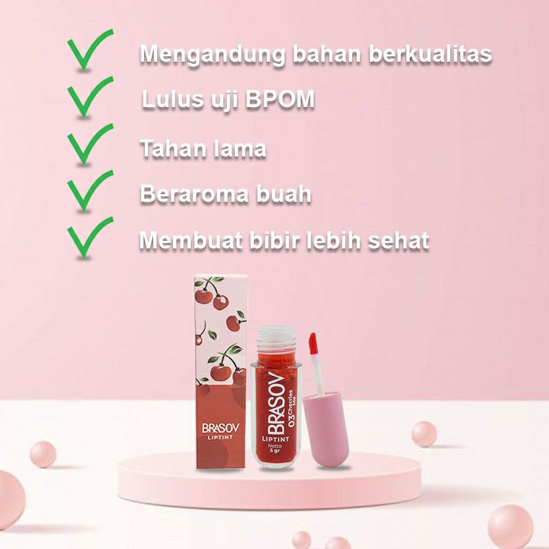 *RM* READY~BRASOV Liptint / Pewarna Bibir 5 Gram Peach Please Pigmented BPOM