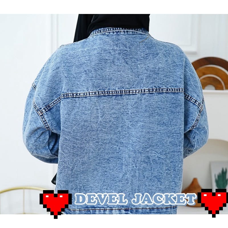 JKFashion - ZFS Jaket Jeans Polos / Vintage Oversize Jacket / Jaket Oversize / Jaket Tangan karet / Jaket Kantong Depan / Jaket Denim / Jaket Jeans Kekinian / Jaket Denim Terbaru / Atasan Wanita Muslimah / Atasan Wanita Hijab / Atasan Wanita Terbaru-6