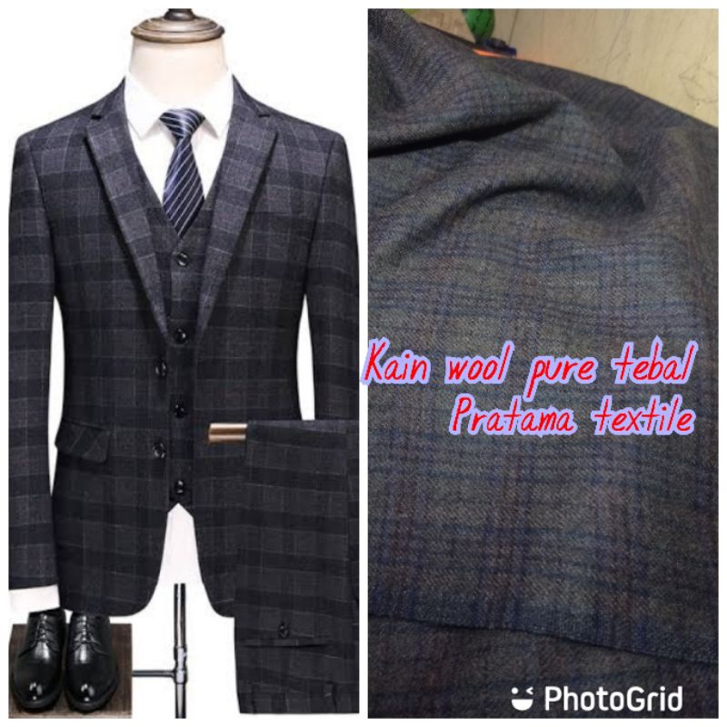 Kain Jas, Blazer, Celana Pria/Kain wool pure 100% wool Tebal_Kain wool/Bahan wool pria