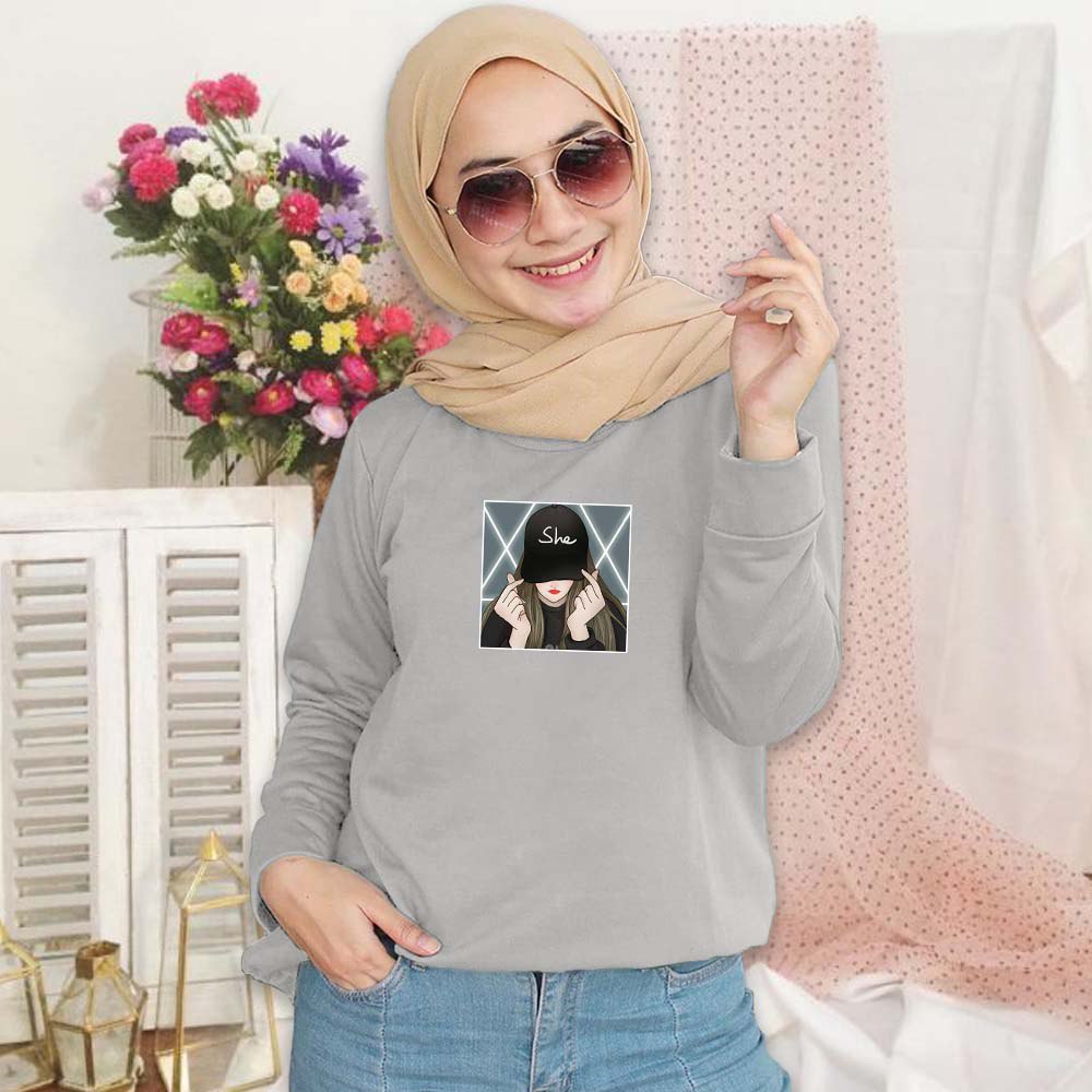 SWEATER WANITA CREWNECK, CEWEK BERTOPI PAKAIAN WANITA.