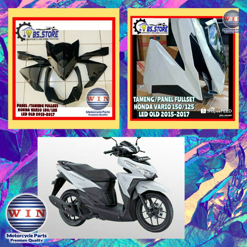 TAMENG DEPAN FULL SET VARIO 150/125 2015 2016 2017 PUTIH/ PANEL DEPAN VARIO 150 / HONDA VARIO / MERK WIN / DEK DEPAN FULL VARIO 150/125 LED OLD /PANEL HONDA