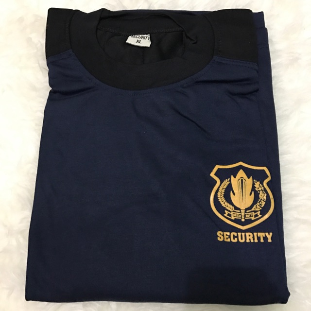 Kaos Security Biru Dongker Lengan Panjang