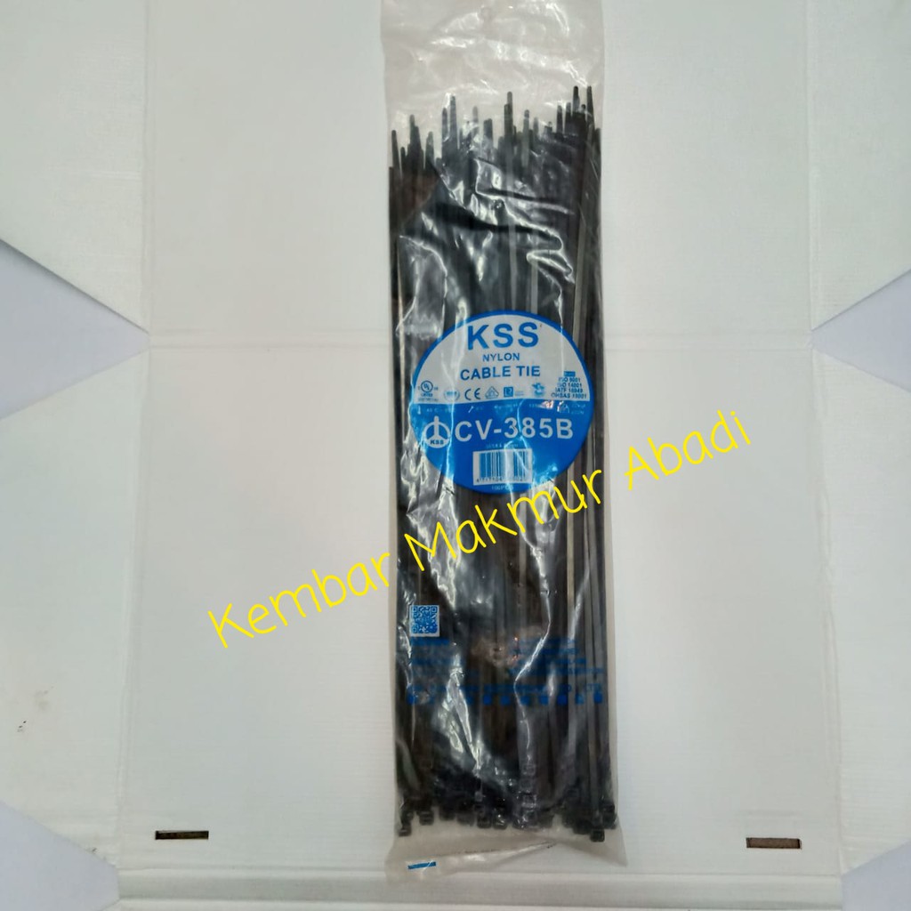 Kabel Ties KSS CV-385 (Putih/Hitam) / Cable Ties CV385 KSS / Ties 385mmx4.8mm KSS / KSS CV385x4.8