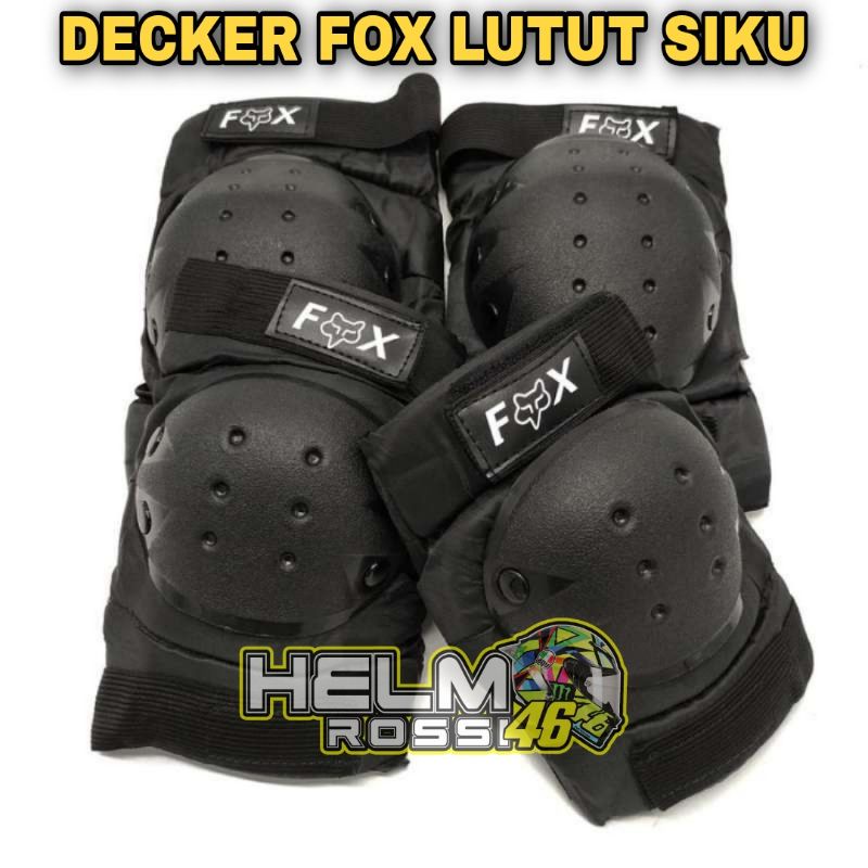 Deker Decker Knee Pelindung Kaki Tangan Siku Lutut Sepeda Motor Futsal Olahraga Sepatu Roda Volly Voli Voly Dekker Anak Hitam