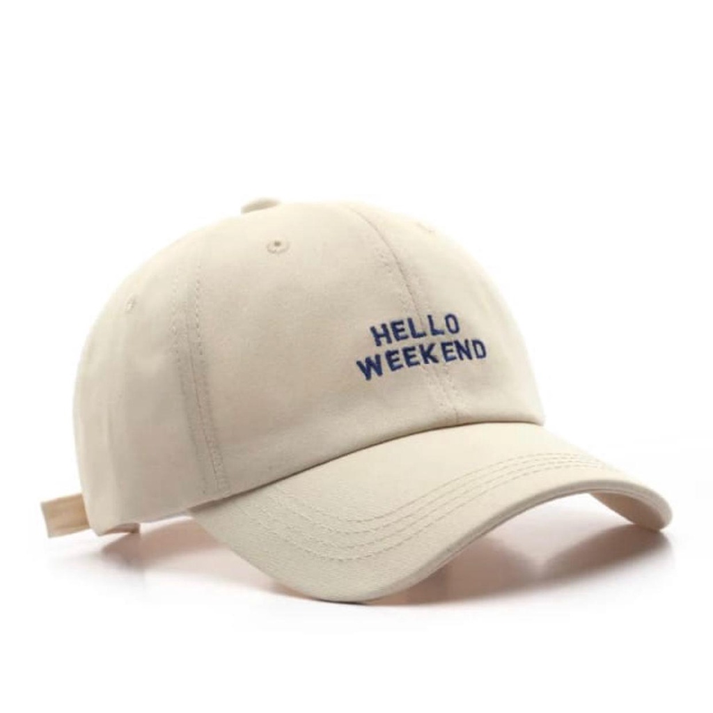 Topi Baseball broklyn/ Hello Weekend (Bordir)topi pria dan wanita