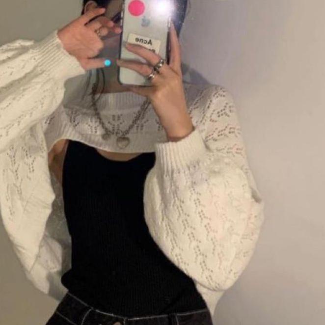 ◙ M FESYEN | YUNA OUTER | CROP TOP OUTER RAJUT | CARDIGAN RAJUT LENGAN BALON | Outer crop rajut wani