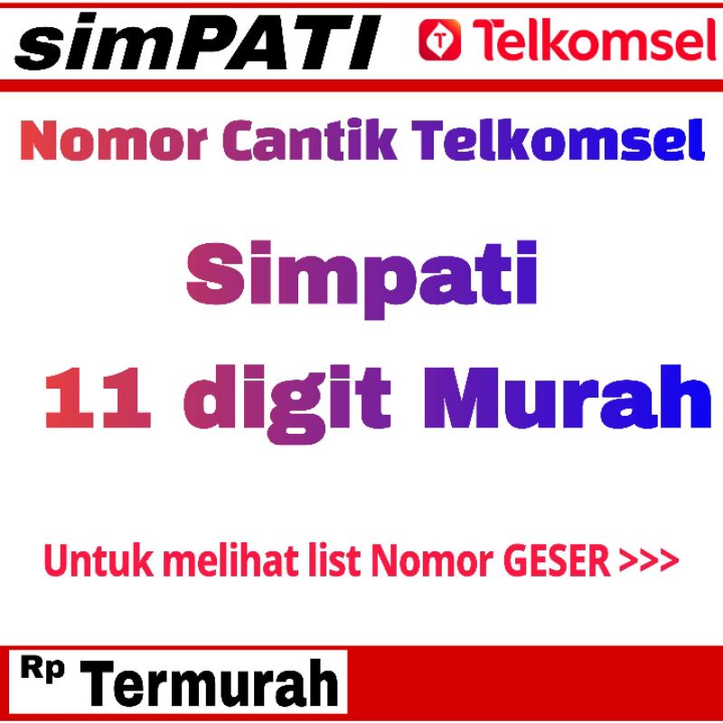 simpati 11 digit seri rapi murah sekali telkomsel