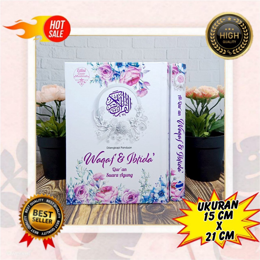 Alqur’an Waqaf Ibtida Cover Muslimah A5 Hardcover, Al Quran Tanpa Terjemahan, Quran Non Terjemahan, 