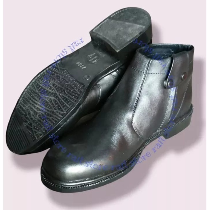 Sepatu PDH Resleting Kulit doff Satpam / Security