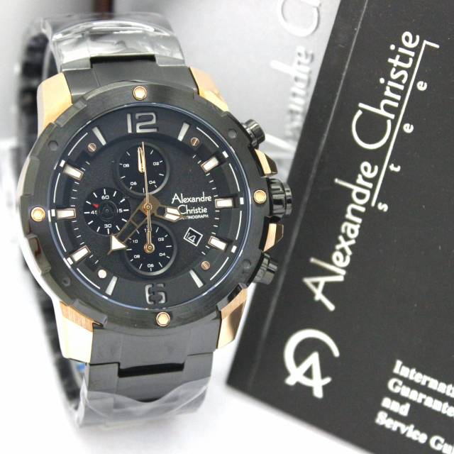 Jam Tangan Alexandre Christie 6410 MC Original - Jam Tangan Pria Original - Warna Black Gold