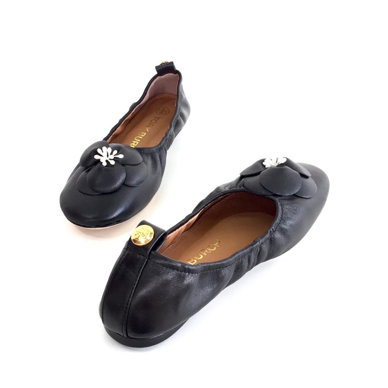 TB Flower Soft Scrunch Ballet Flats