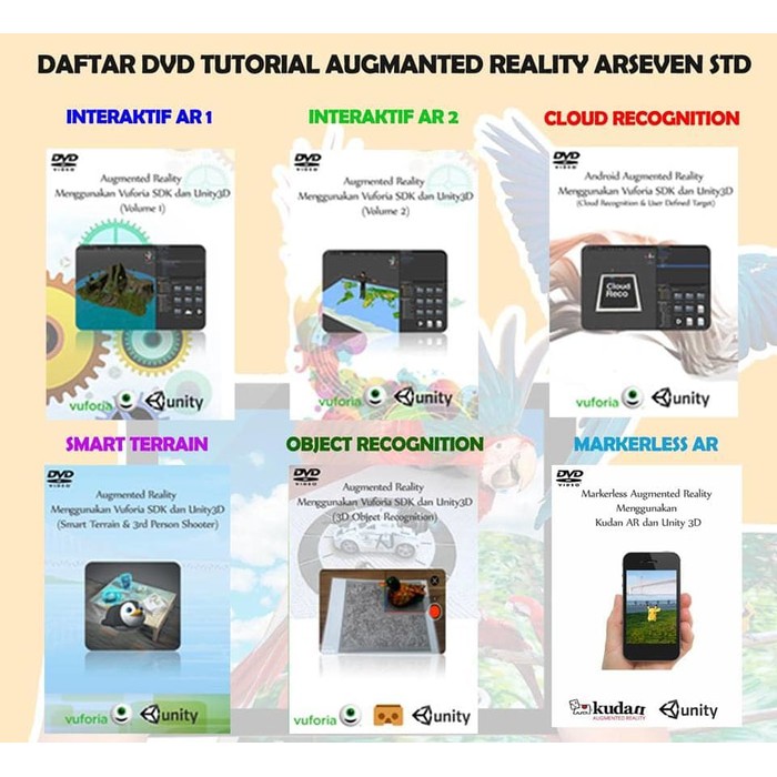 BEST SELLER DVD TUTORIAL AUGMENTED REALITY VUFORIA SDK, KUDAN SDK, UNITY 3D