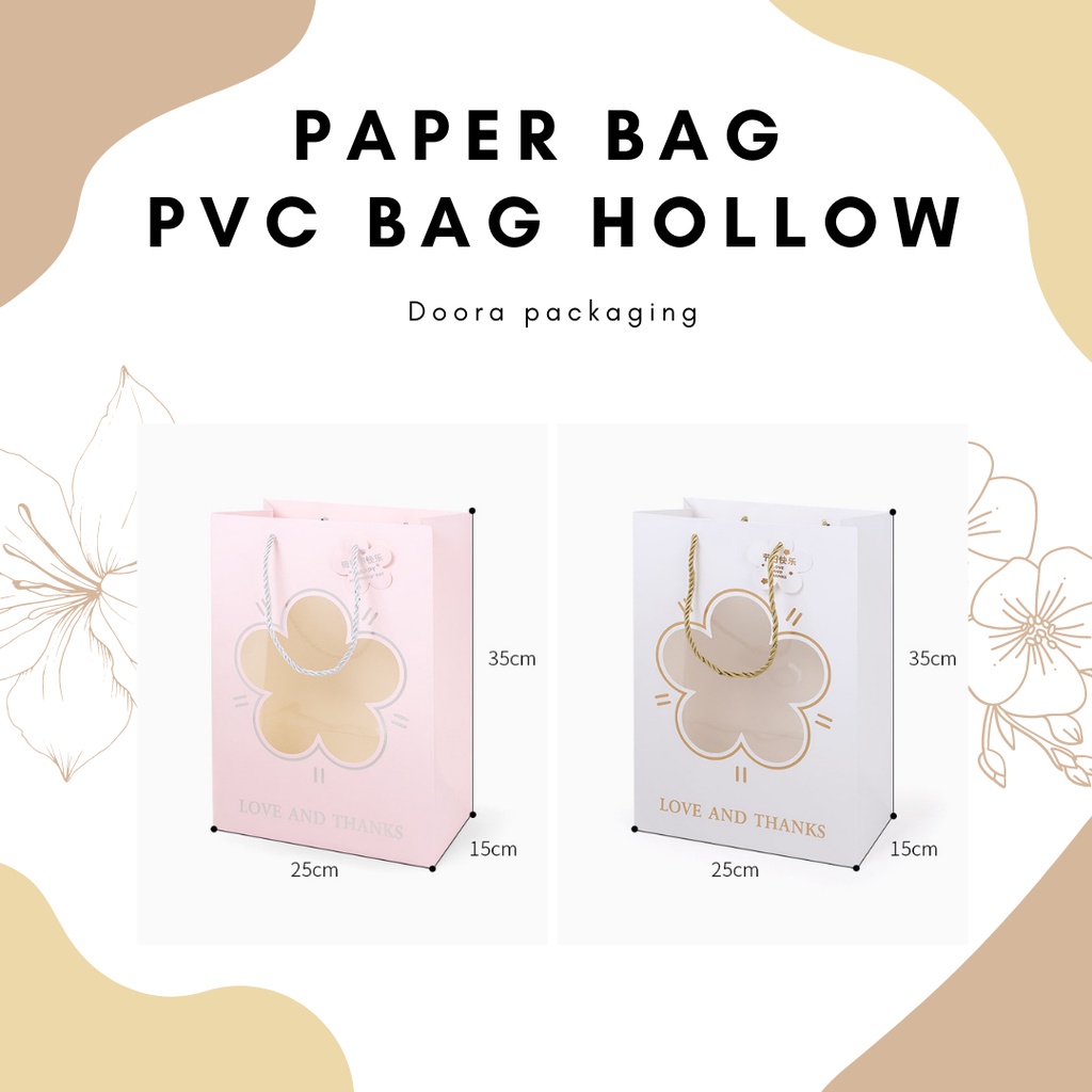 

[Doora] Paper Bag Romantic Flower with PVC hollow