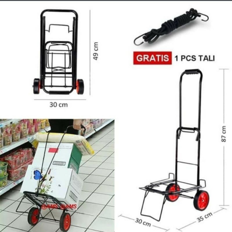 TROLI LIPAT AQUA GALON TABUNG GAS TROLLEY BARANG SERBAGUNA