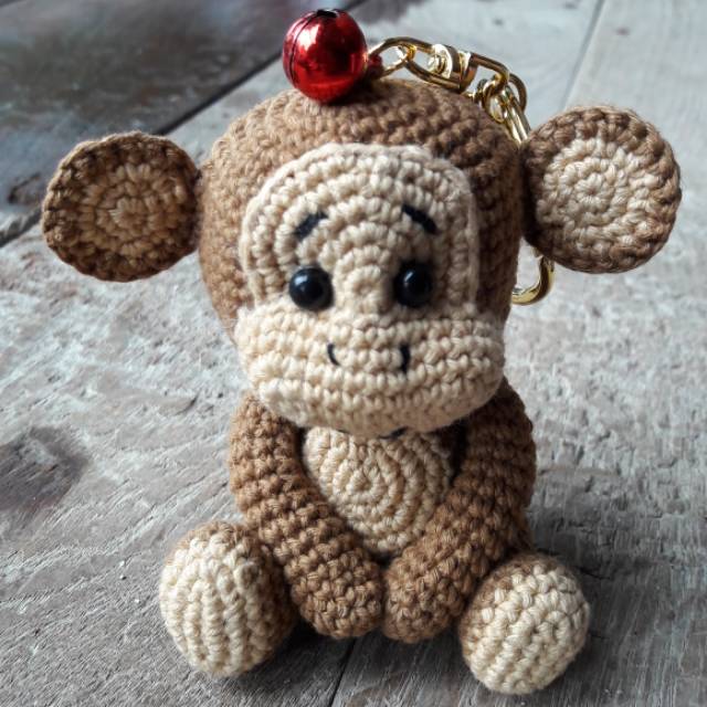 GANTUNGAN KUNCI/TAS - BONEKA AMIGURUMI/CROCHET/RAJUT MONYET