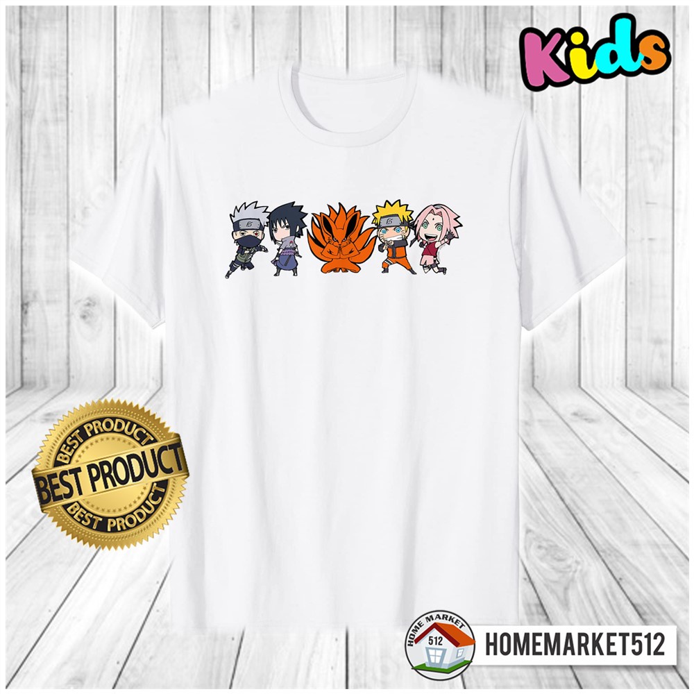 Kaos Anak Naruto Shippuden 5 Chibi Group T-Shirt Kaos Anak Laki-laki Dan Perempuan Premium SABLON ANTI RONTOK | HOMEMARKET512-0