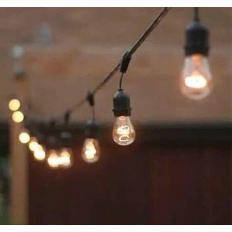 Kabel fiting lampu cafe gantung 10m 10 m dekorasi outdoor fitting