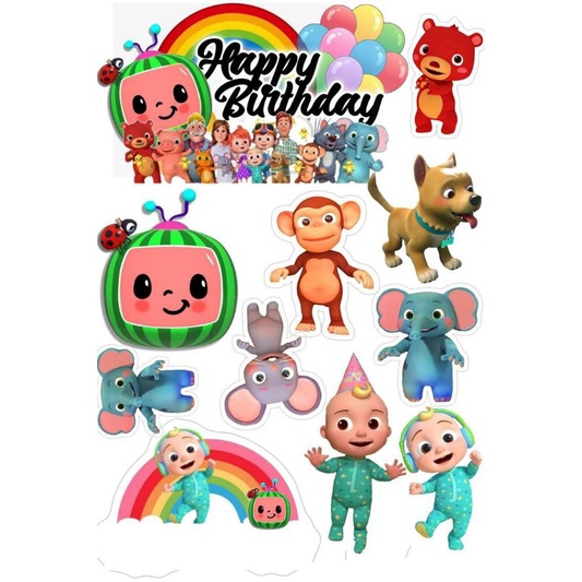 Topper cocomelon / Hiasan kue karakter babybus cocomelon