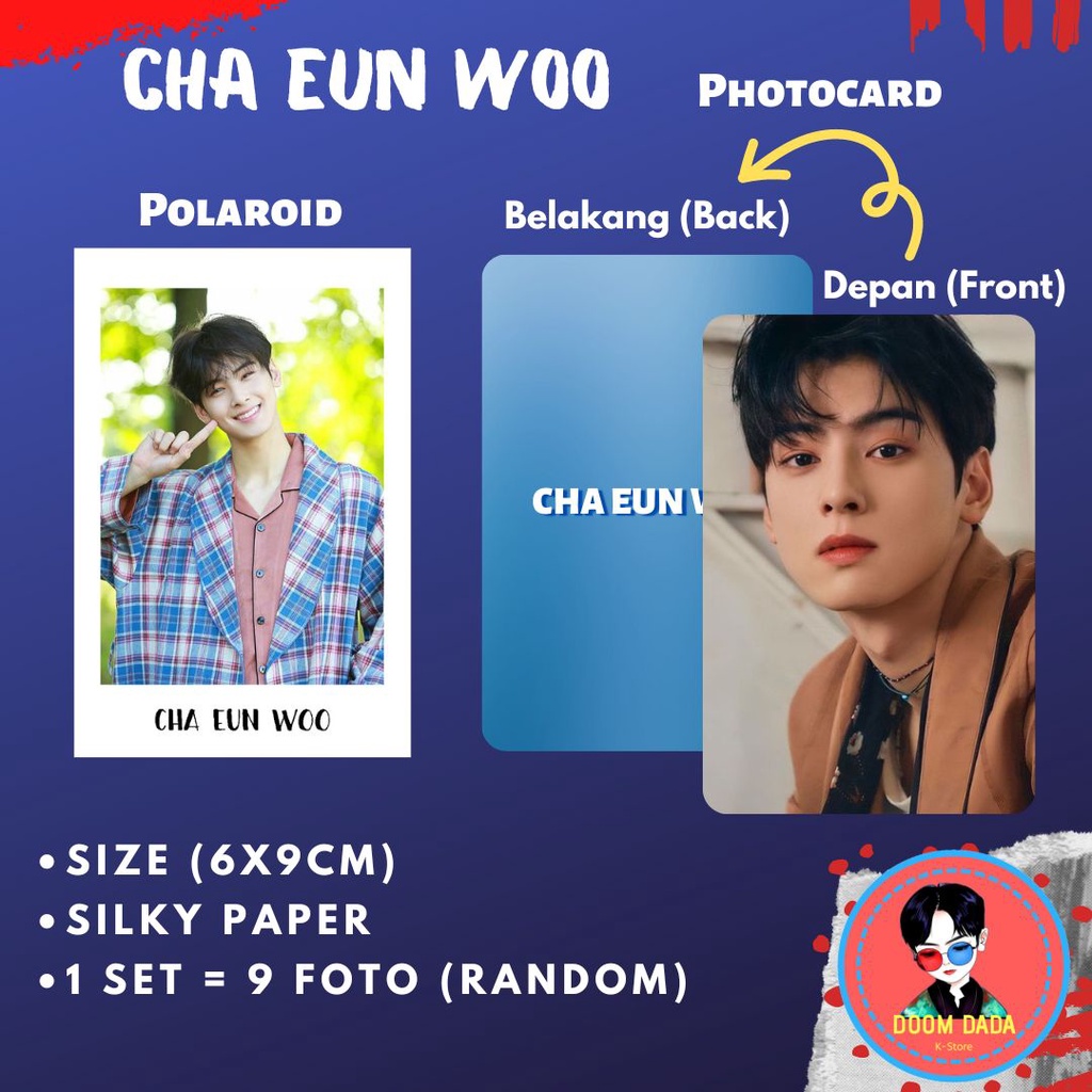 Polaroid Cha Eun Woo Astro / Photocard Cha Eun Woo Aktor korea