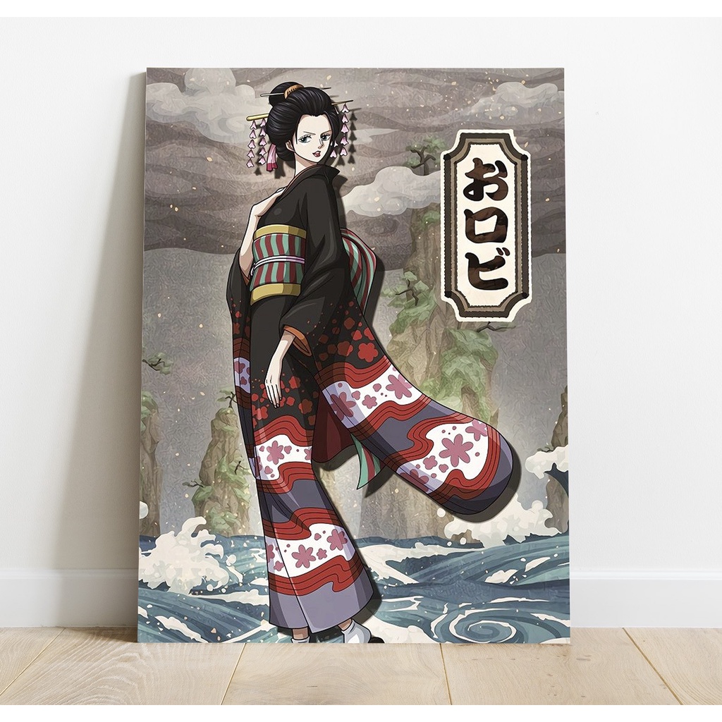 Poster One Piece Nico Robin Wano Dekorasi Wallpaper Pajangan Hiasan Dinding Kayu MDF