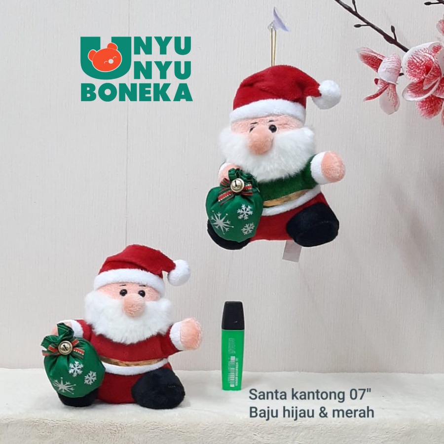 Boneka Natal Santa Clause Kantong 18cm/Aksesoris Natal/Boneka Santa merry christmas natal gereja souvenir