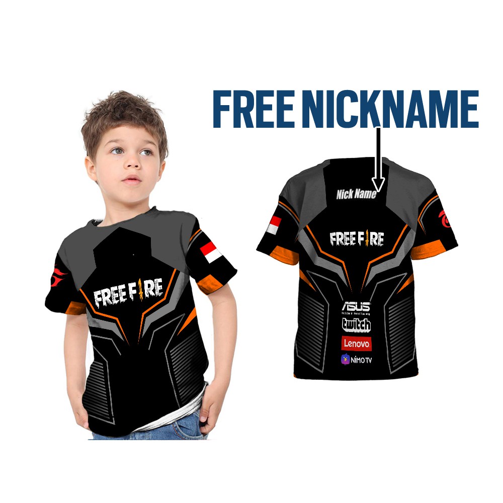 Kaos Anak Esports Gamers Jersey FREE FIRE Full Print
