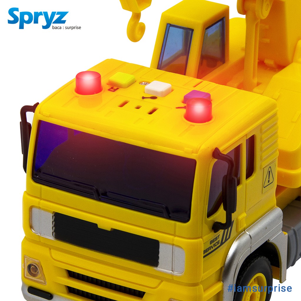 Mainan Truk Konstruksi 1:20 Spryz Citysquad dengan Mesin Friction, Lampu &amp; Suara