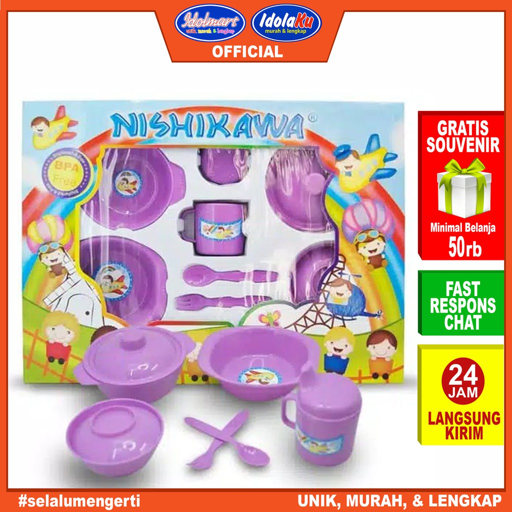 IDOLAKU Nishikawa Feeding Set Alat Perlengkapan Makan Baby Bayi - Jumbo L