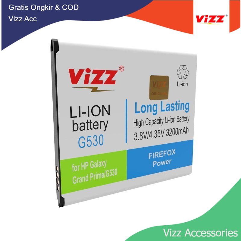 Baterai Batre Vizz Samsung J2 Prime G532 / J2 Pro J250F / J3 2016 Original Vizz Bateray