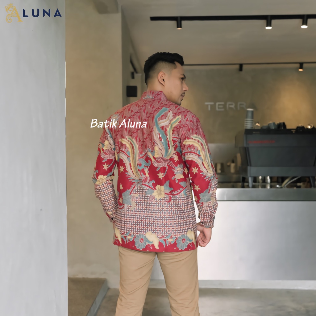 KEMEJA BAJU BATIK ALUNA KATUN JAWA SOLO FURING REGULAR PREMIUM PRIA MODERN LENGAN PANJANG PCW 115