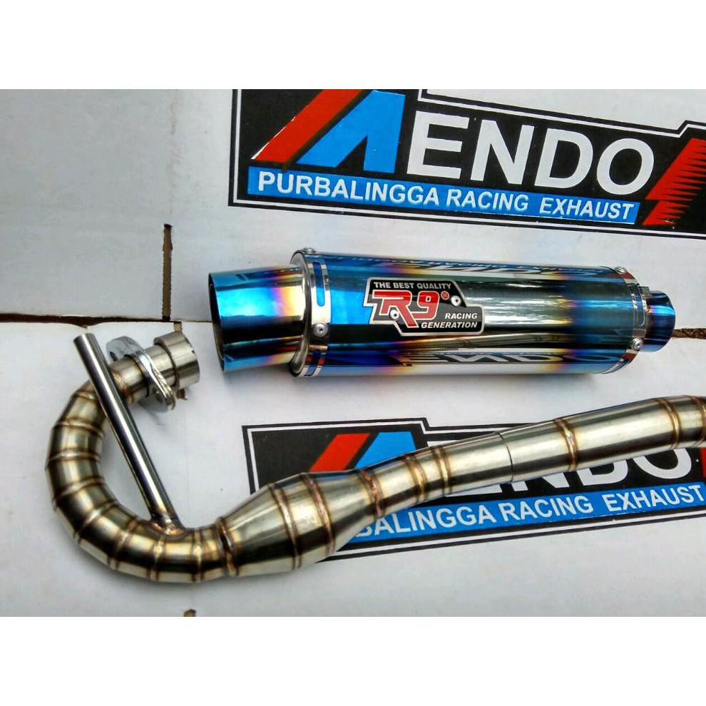 Murah Knalpot Racing R9 Mugello Fullsystem Leher Cacing Klx 150 S L Bf Dtracker Promo