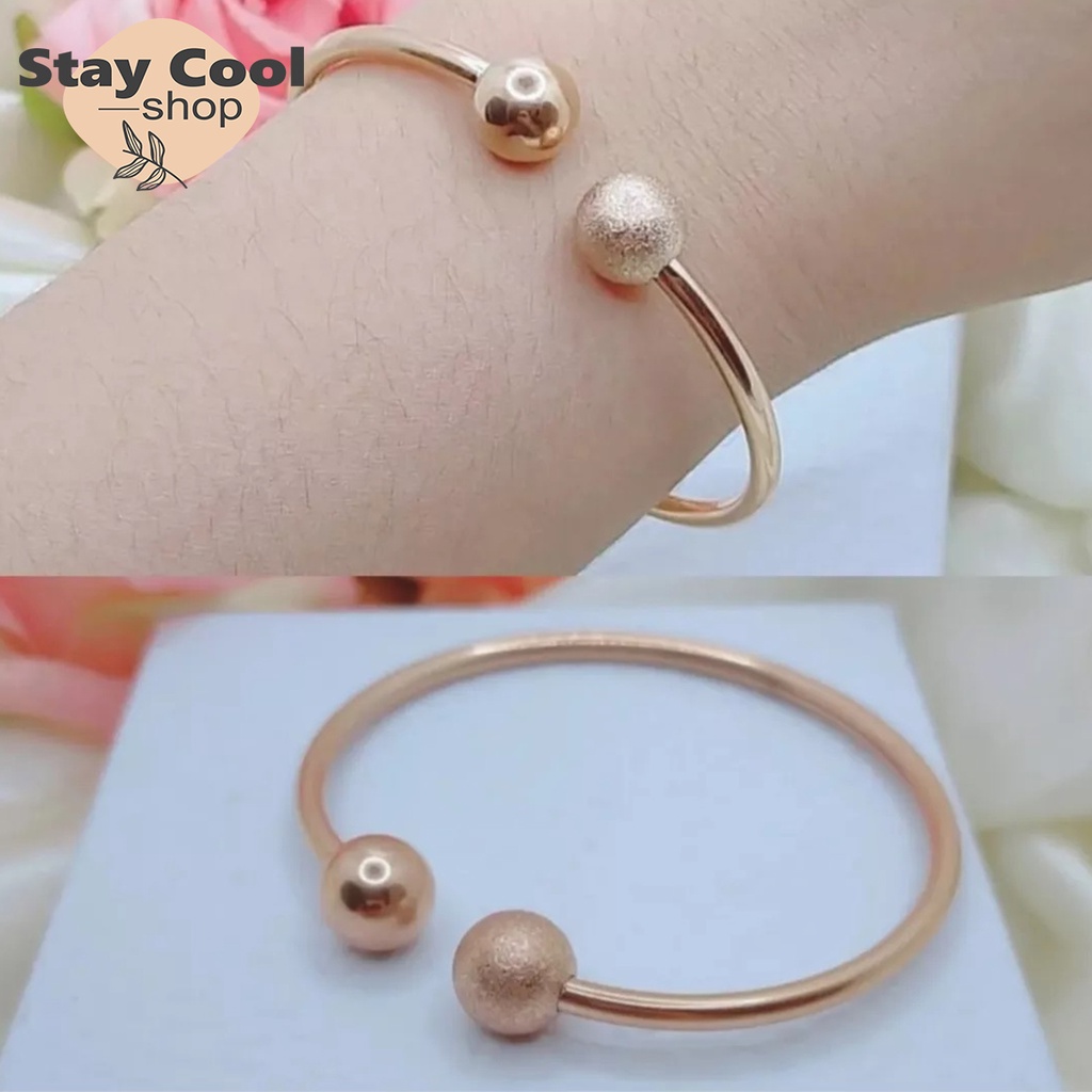 GELANG WANITA ASLI TITANIUM, WARNA GOLD / AKSESORIS WANITA ASLI TITANIUM / PERHIASAN FASHION ASLI TITANIUM ♥ STAY COOL SHOP ♥