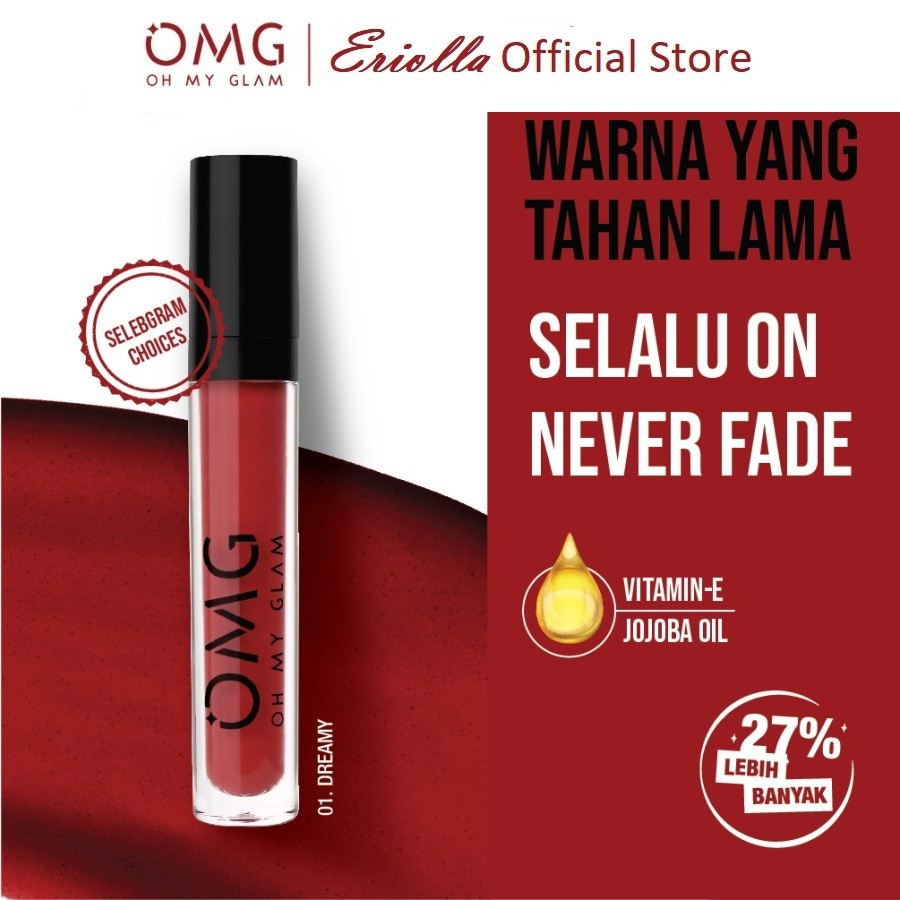 Eriolla Official - OMG OH MY GLAM Matte Kiss Lip Cream Lipstick Lipstik LIPCREAM ORIGINAL