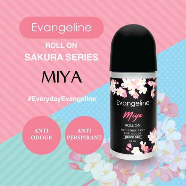 [ROLL ON | 50ML] [BPOM] Evangeline Roll On Sakura Series 50ML | Mori | Miya | Lana | Yura | Deodorant Roll