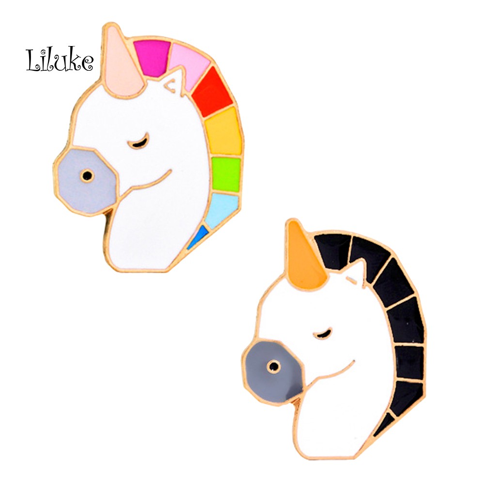 LKBros Pin Kerah Motif Kepala Unicorn Kartun Bahan Metal Untuk Wanita Shopee Indonesia