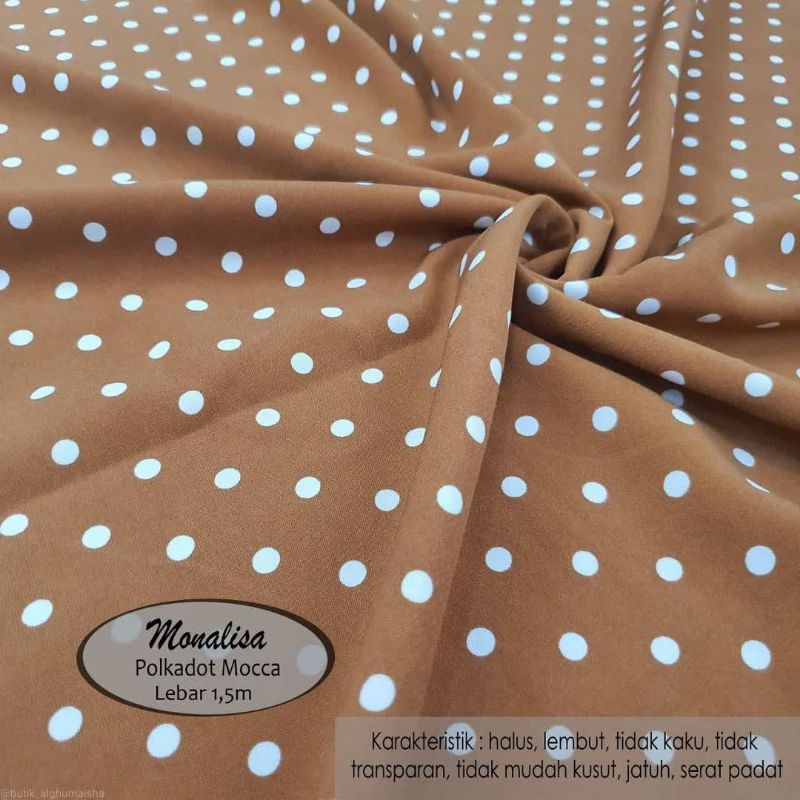 Kain Monalisa Motif Polkadot Coksu harga setengah meter