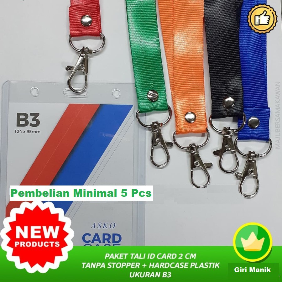 

Set Tali ID Card Tanpa Stopper 2 cm + Card Case B3
