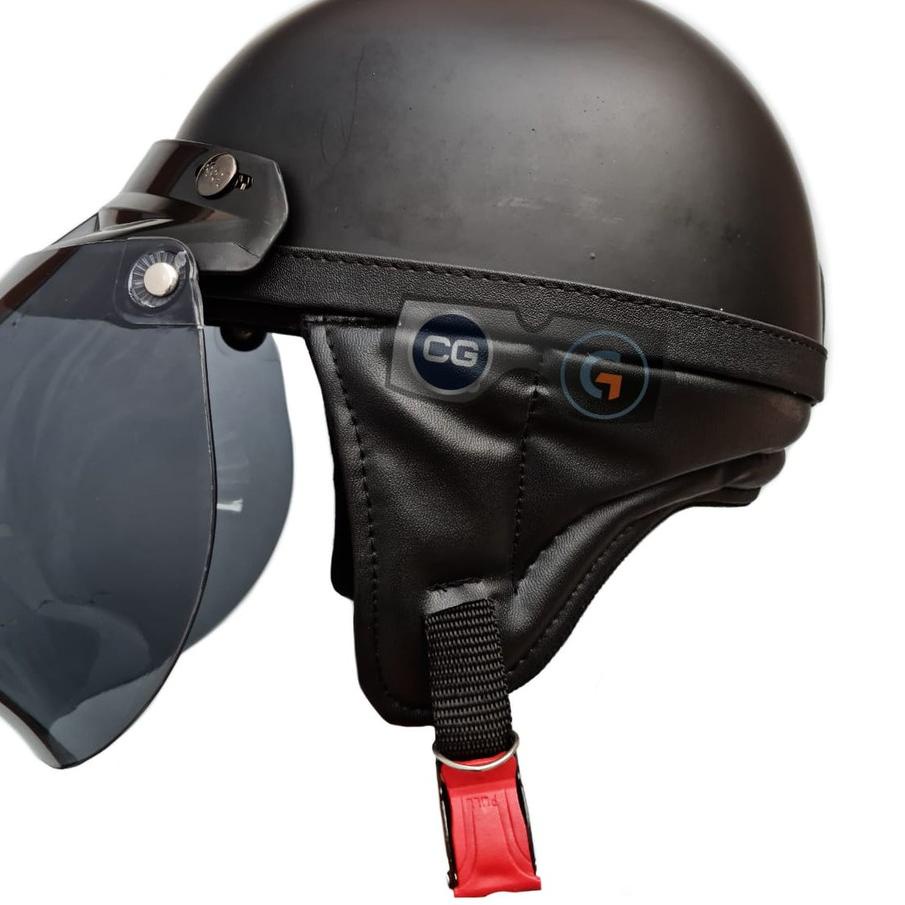 Hot - HELM RETRO CHIPS CAT GLOS MERAH/KUNING/BIRU/CREAM/PUTIH/HITAM/HELM BOGO/HELM RETRO/HELM/HELM K