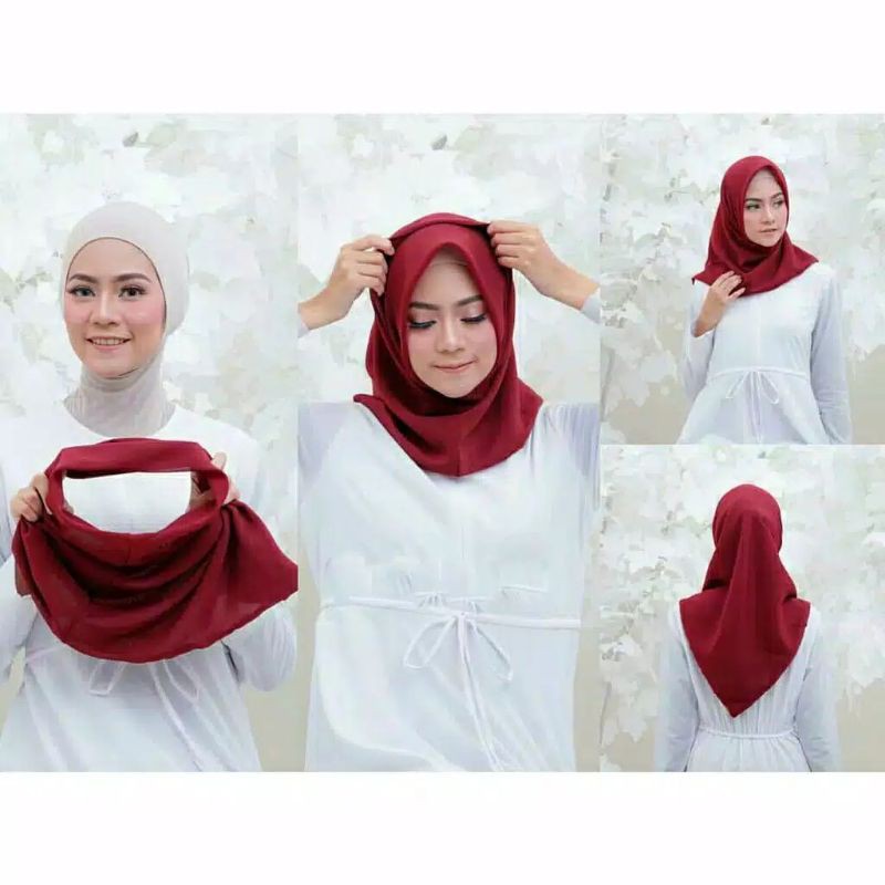 JILBAB Instan salwa PREMIUM 2 lapis bahan Bella POLIKOTON  5 pcs FREE scuba 1pcs