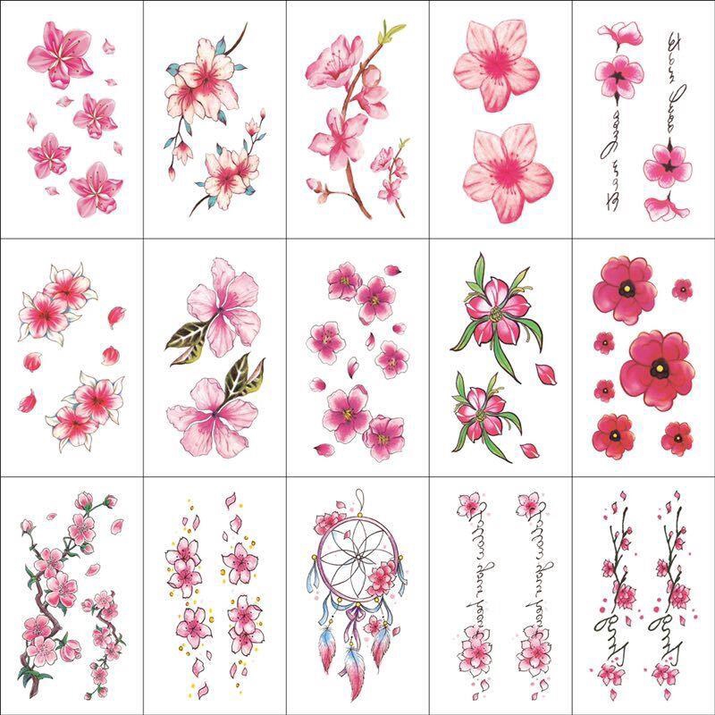 Stiker Tato Temporary Desain Bunga Sakura Gaya Korea Anti Air Tahan Lama Untuk Wanita Shopee Indonesia