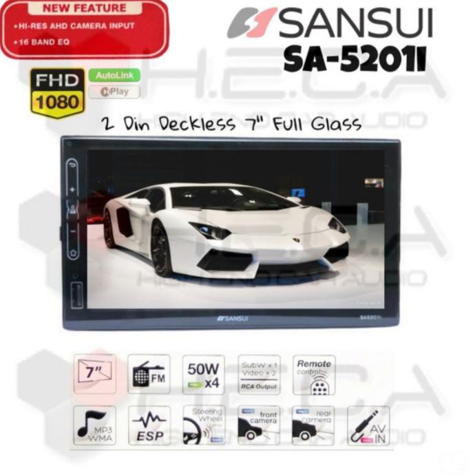 [[[BISA COD]] tv mobil double din Sansui 5201i full hd Autolink Android dan iPhone Kode 1027