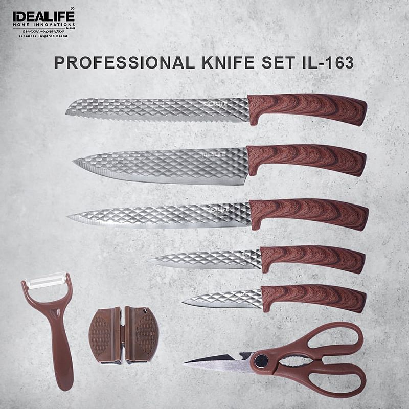 IDEALIFE - Professional Knife Set - Perlengkapan Pisau Dapur - IL-163