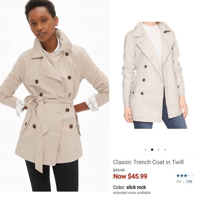 GAP Classic Trench In Twill Coat - Coat Women Woman Wanita Murah