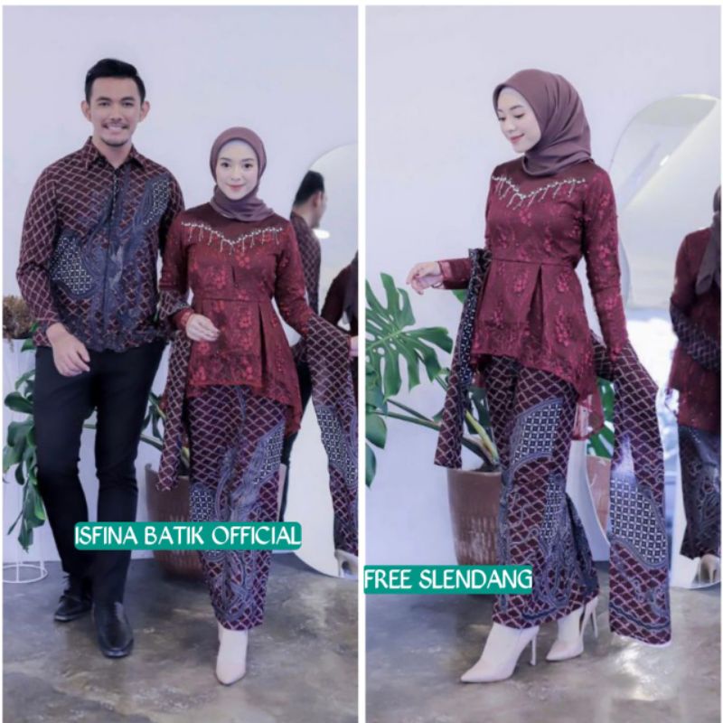 Couple Kebaya Modern Baju Wisuda Tunangan Lamaran Terbaru Baju Batik Brokat Couple kalena