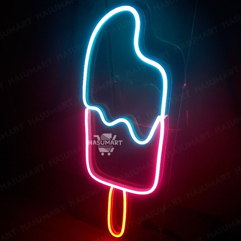 Lampu Neon Ice Cream(Panjang 42cm) / Neon Sign Flex Dekorasi Ruangan