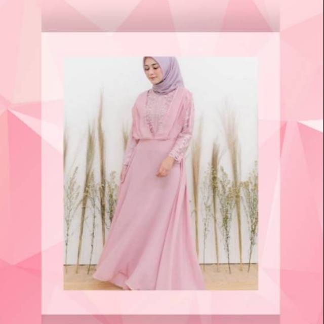 Gaun Gamis Muslimah Gamis Brukat Murah Berkualitas Gamis original made Hijab Family Sukabumi