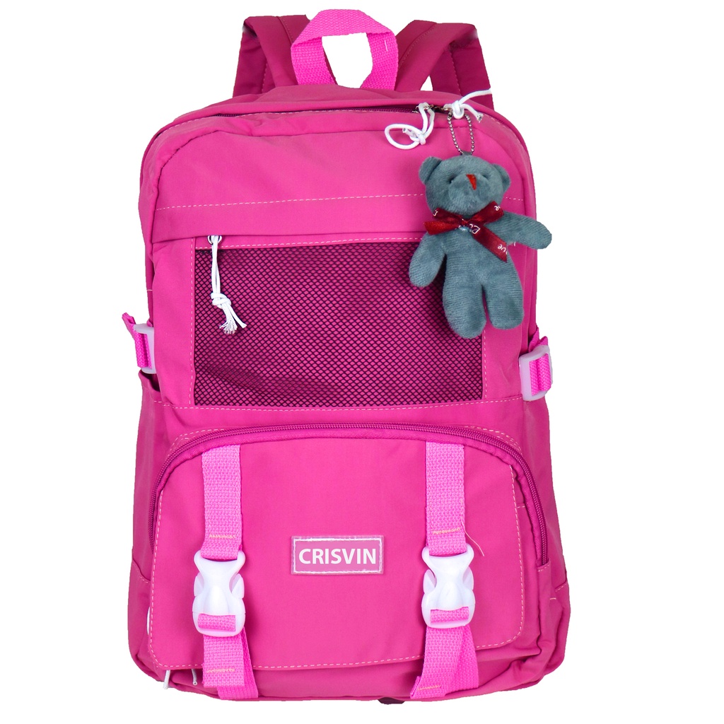 Tas Korea Polo Super Ransel ABG Fashion Korea Import Backpack Trendy Casual Tas Sekolah SMA Ransel Remaja Pria Wanita Kuliah