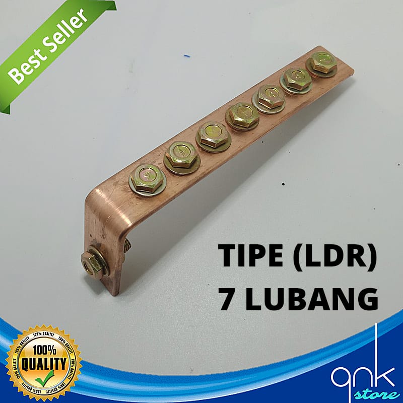 Plat Aki Tembaga Header Aki Tembaga Plat Tembaga 5mm x 20mm 7 Lubang Tembaga Murni