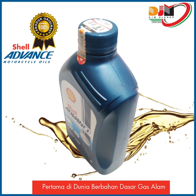 Oil Shell Advance AX7 4T synthetic based motorcycle oil 10W40 1L Original