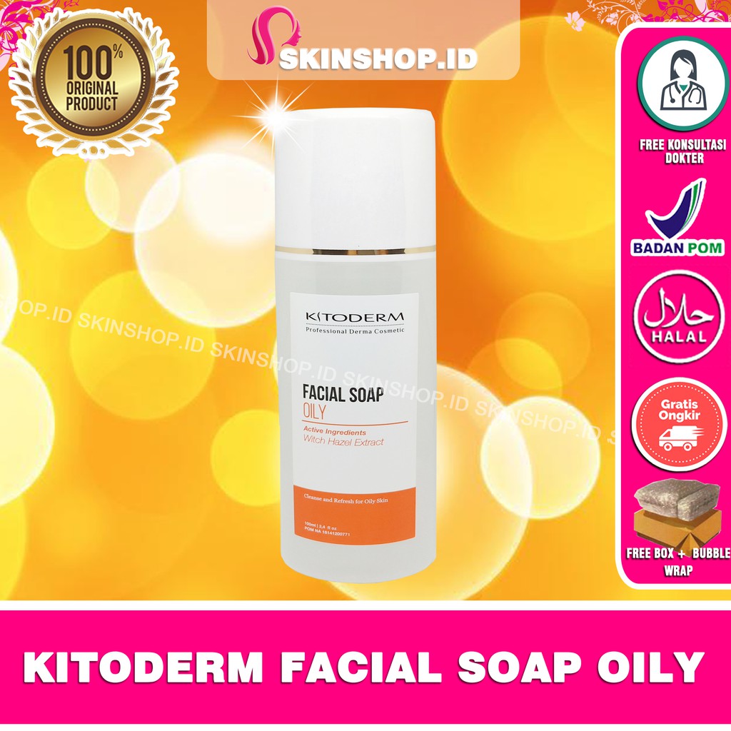 Kitoderm Facial Soap Oily 100ml Original / Sabun Wajah Wajah Berminyak BPOM Aman